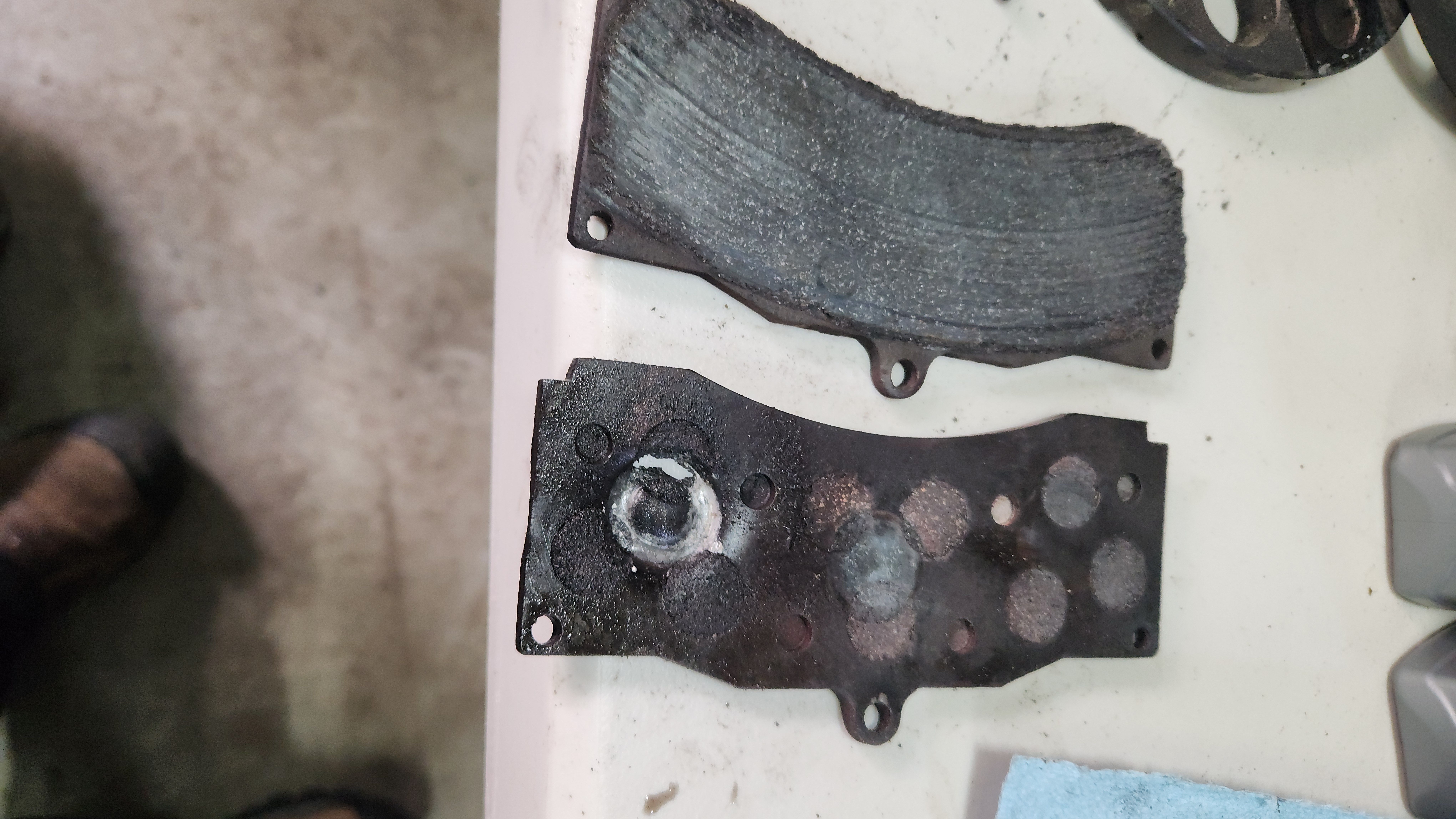 Backing plate punch through.