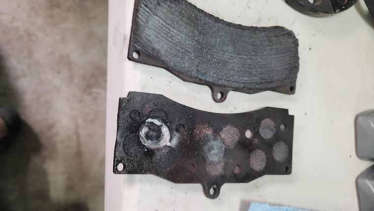 Backing plate punch through.