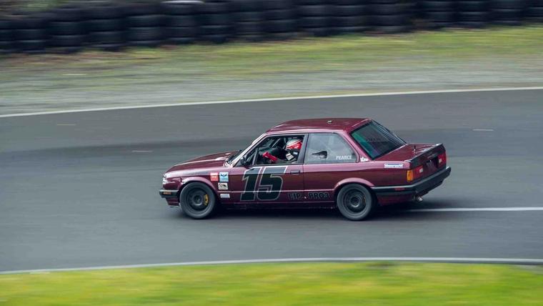 Jessica on the back straight at Pacific Raceway.