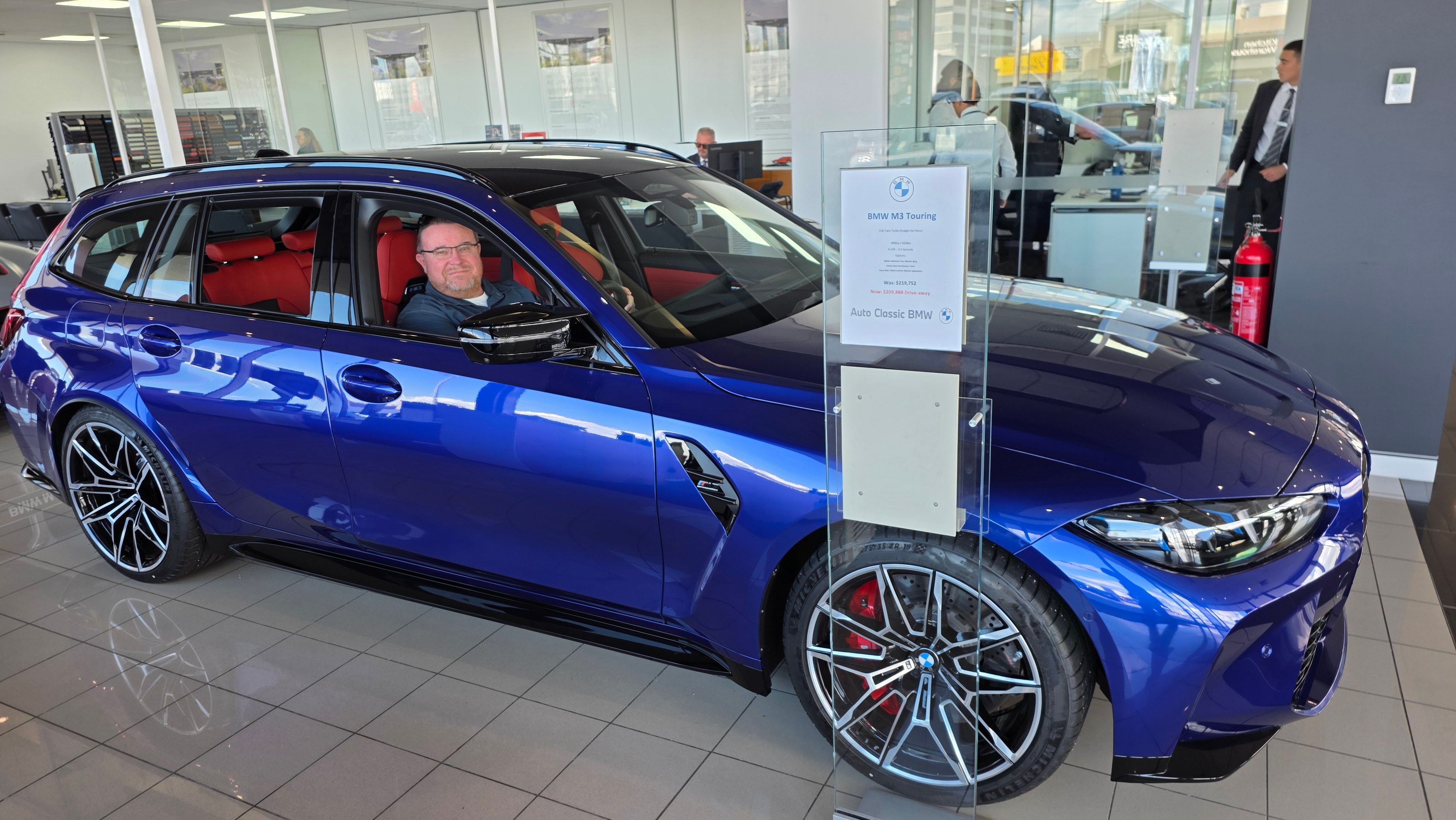Author in M3 Touring.  Photo:Author.