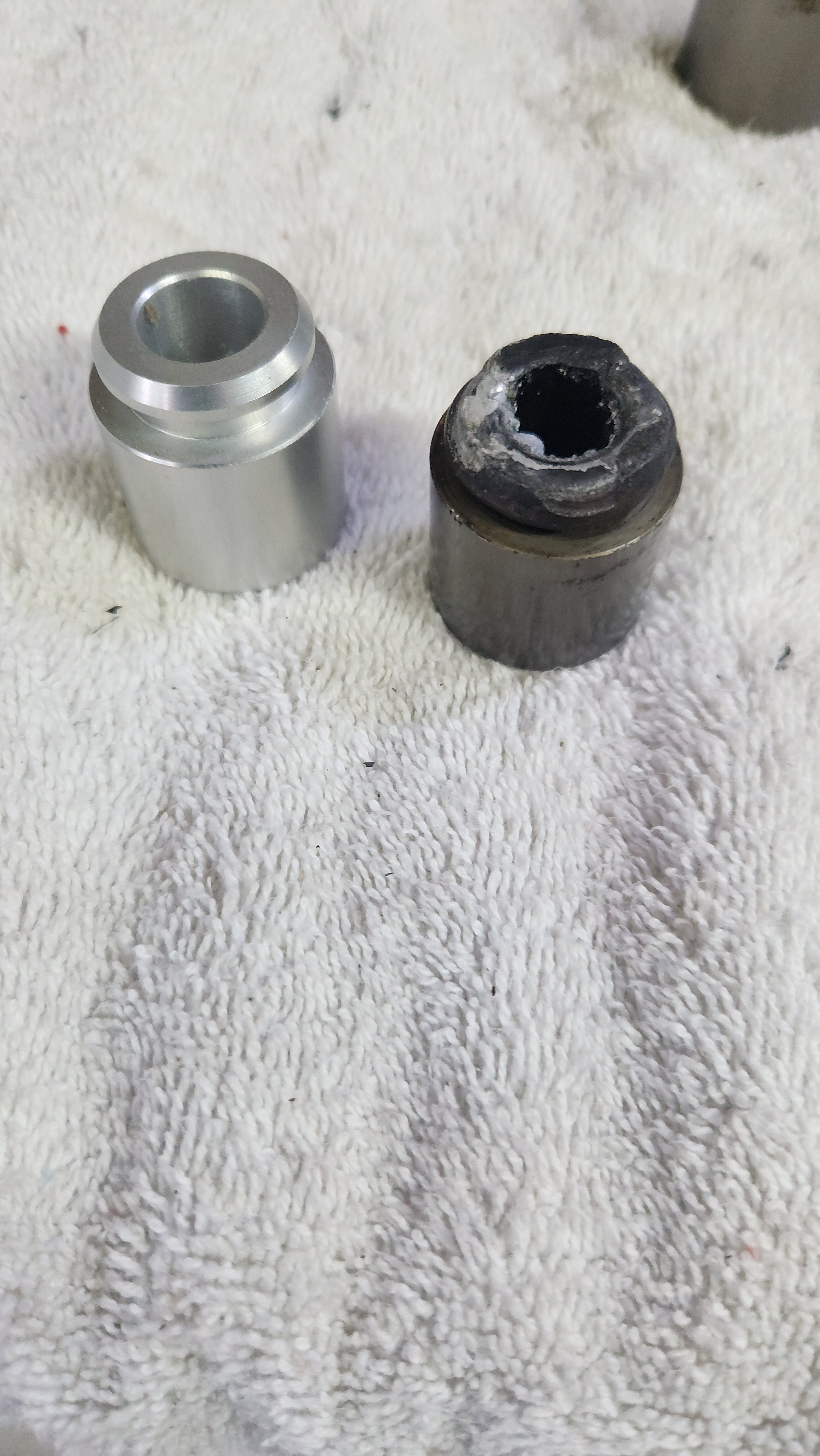 Piston damage.