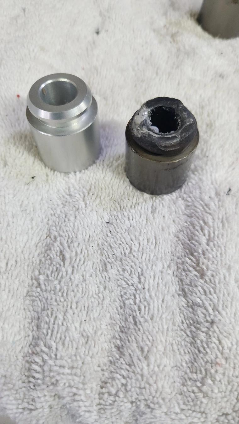 Piston damage.