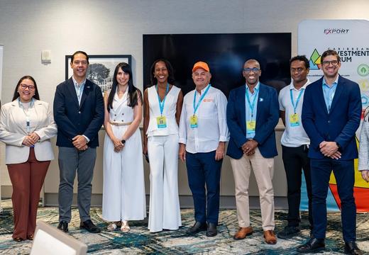 Caribbean Export's EU-LAC Social Accelerator team with the four pitch competition winners