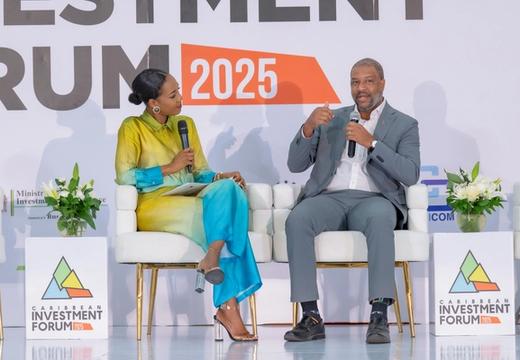 Image showing David Mullings, Chairman and CEO of Blue Mahoe Capital, on stage during a discussion at CIF 2025