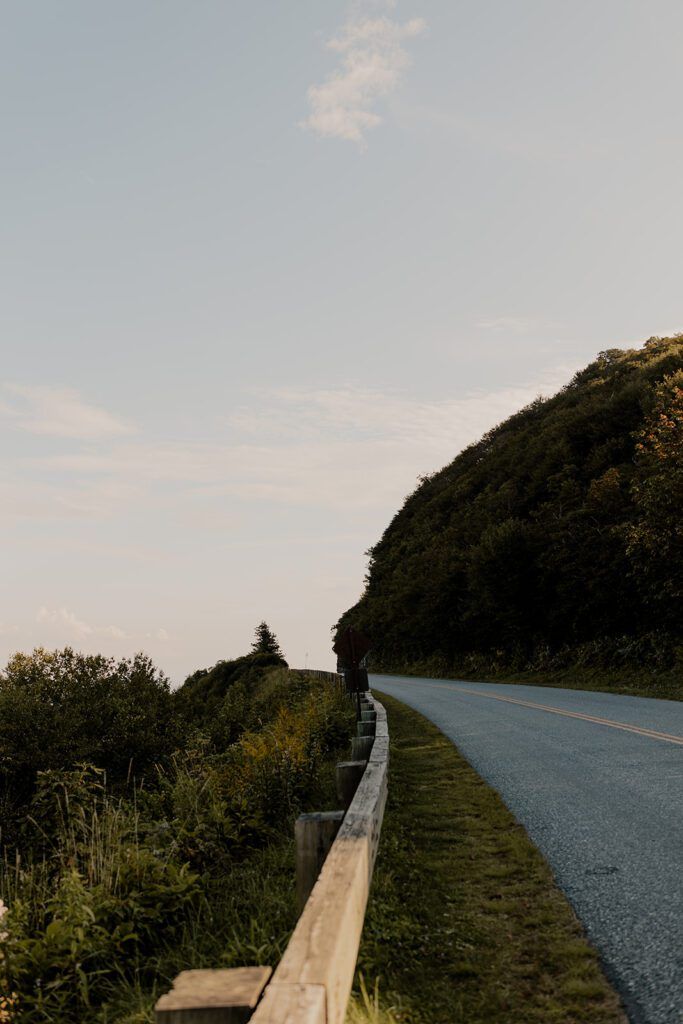Winding road at Craggy Gardens, ideal for adventurous engagement photos.
