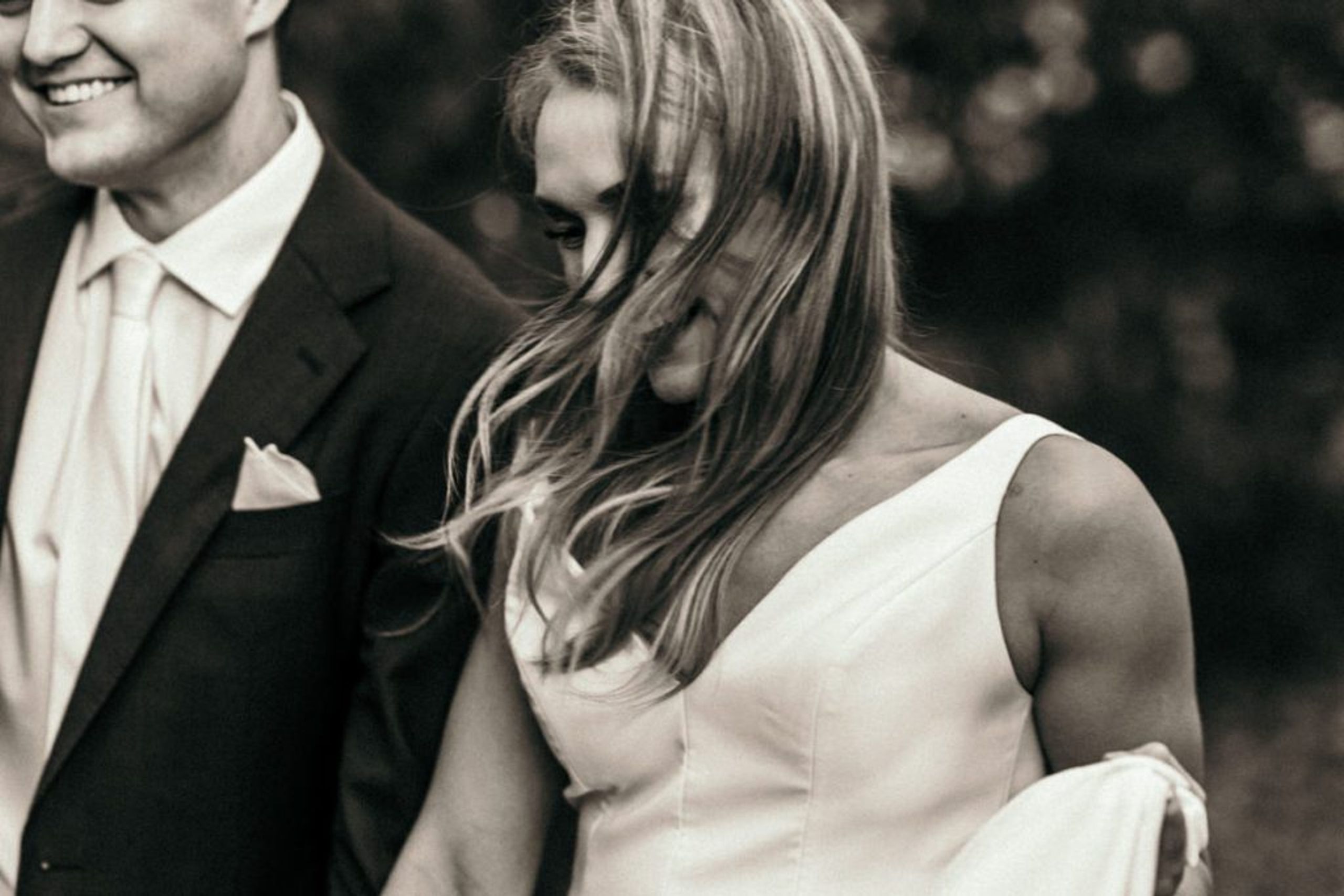 black and white elopement photography