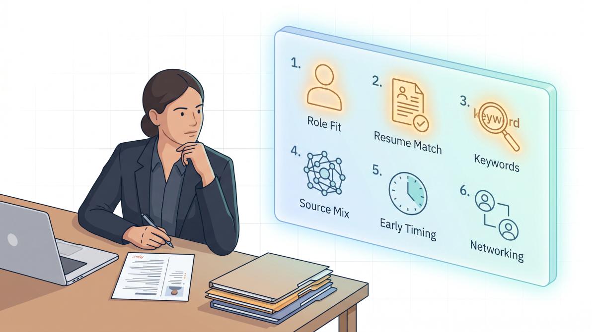 Job seeker conducting a systematic audit of their application strategy using a diagnostic checklist before sending more applications