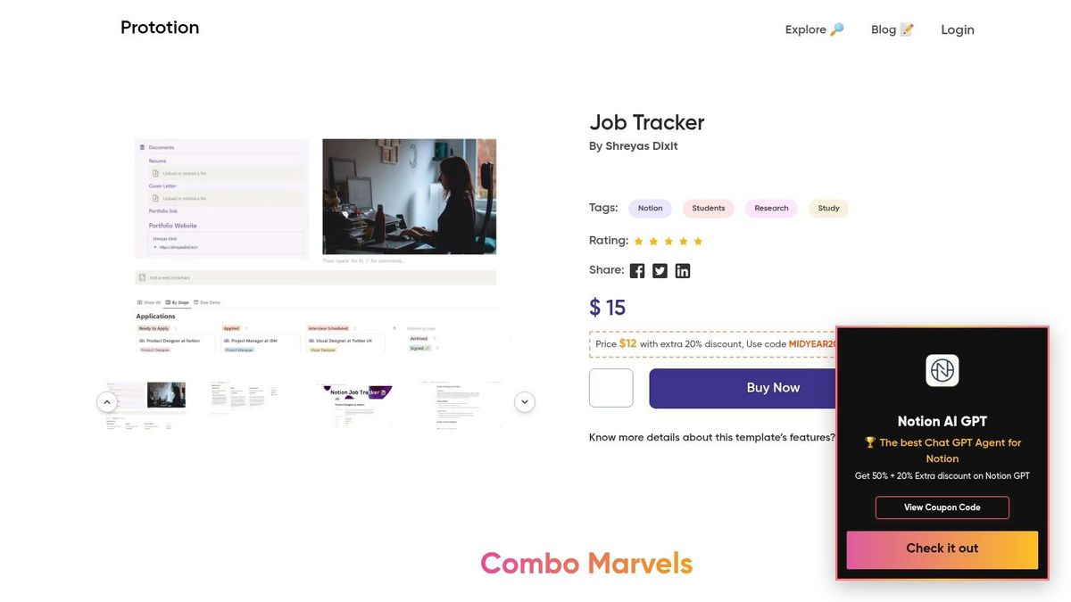 Prototion – Job Tracker Notion Template