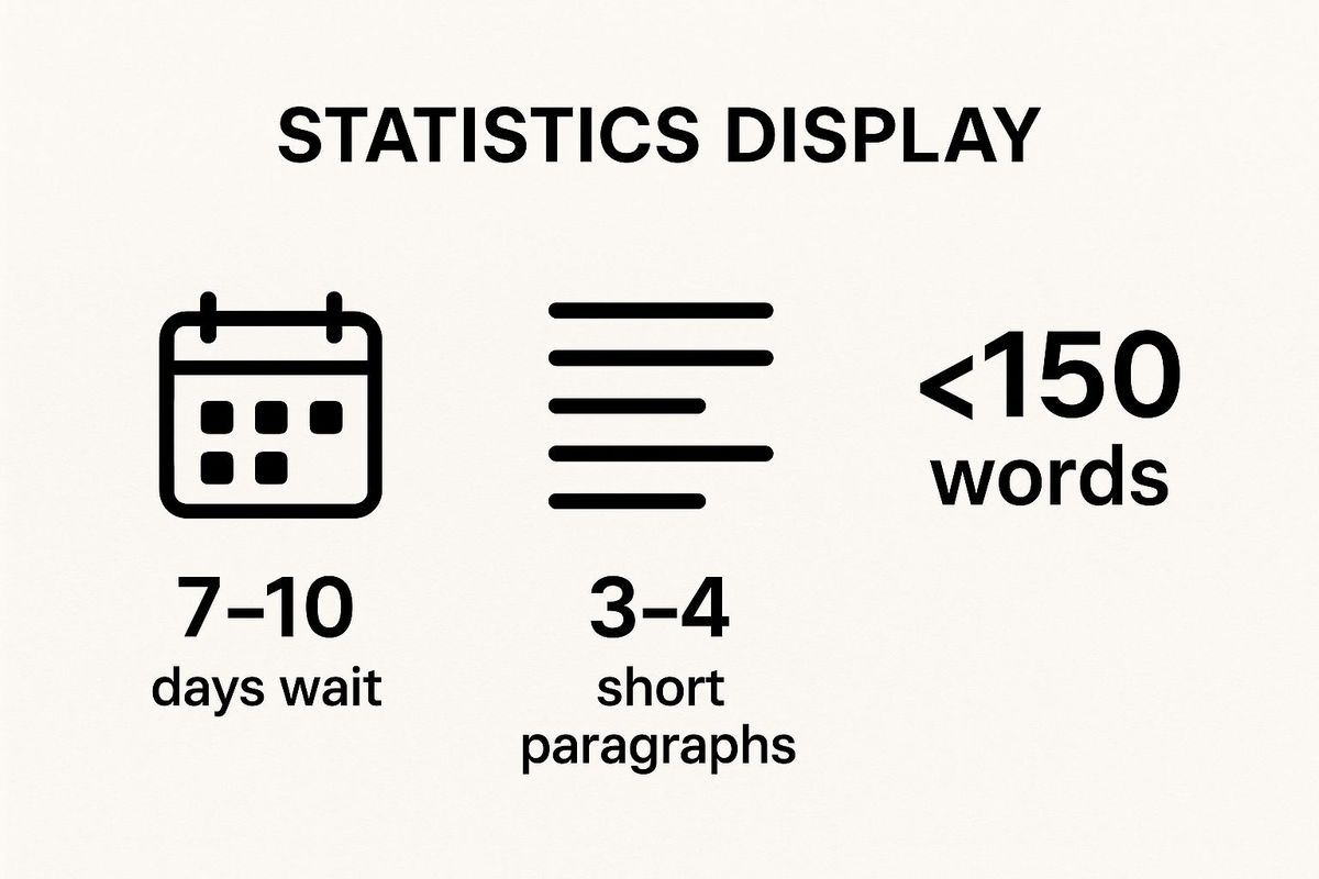 Infographic showing key data about The Professional Check-In (One Week Follow-Up)
