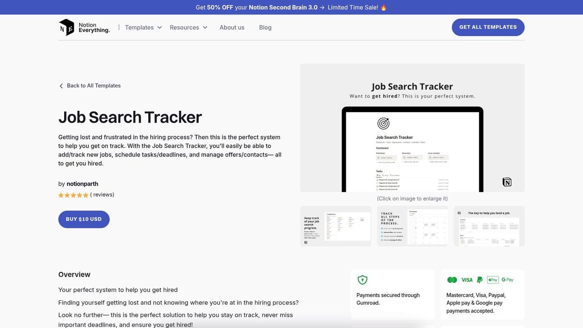 Notion Everything – Job Search Tracker Template