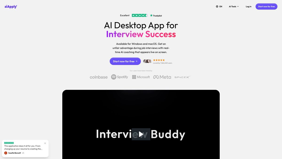 AIApply Interview Answer Buddy Chrome extension providing real-time answers during virtual interviews