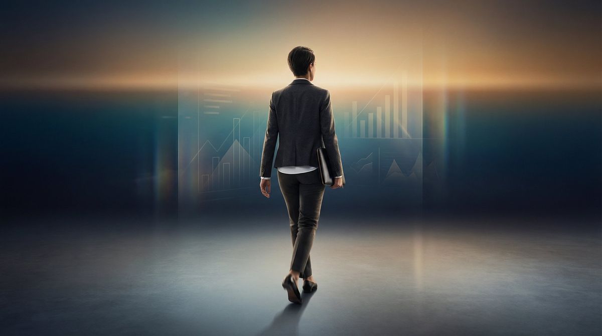 Professional confidently walking forward after mastering salary negotiation, symbolizing career advancement and self-advocacy