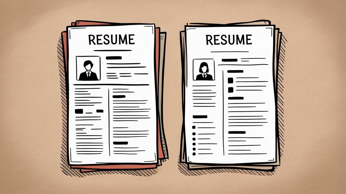 Side-by-side comparison of two resumes showing messy formatting versus clean professional layout