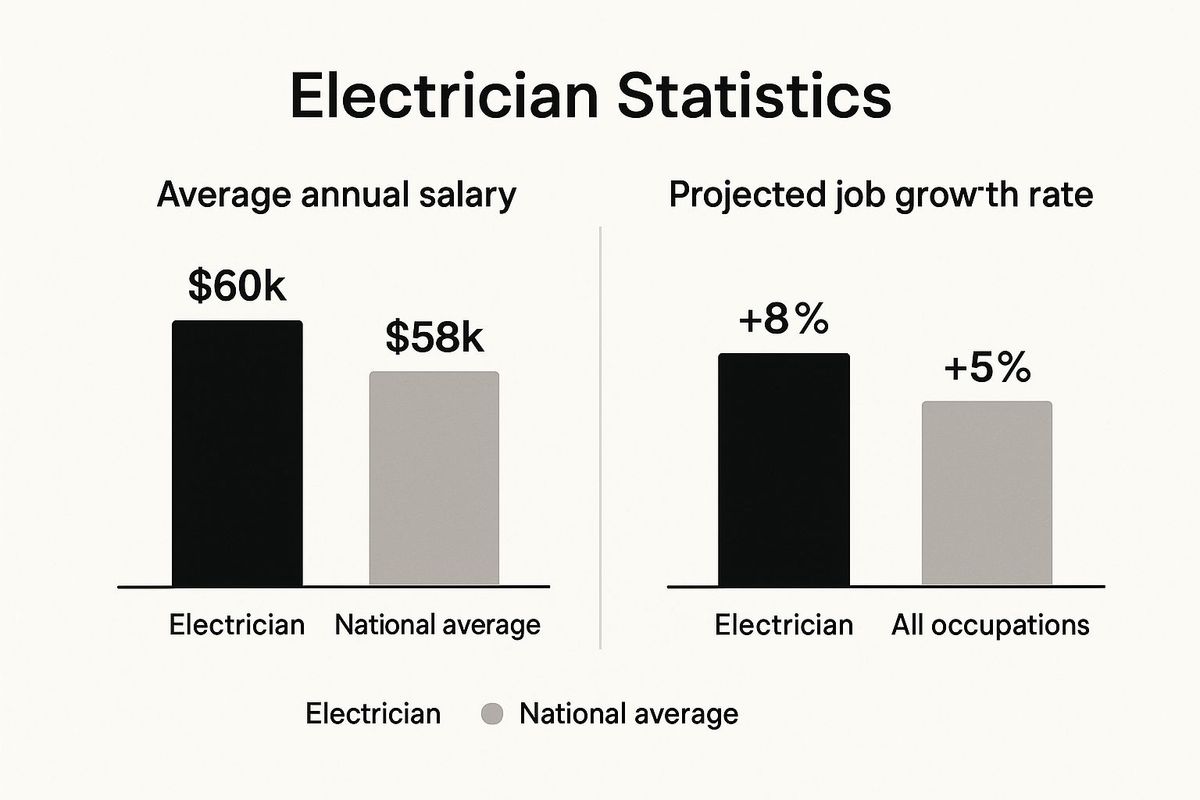 Infographic about is electrician a good career