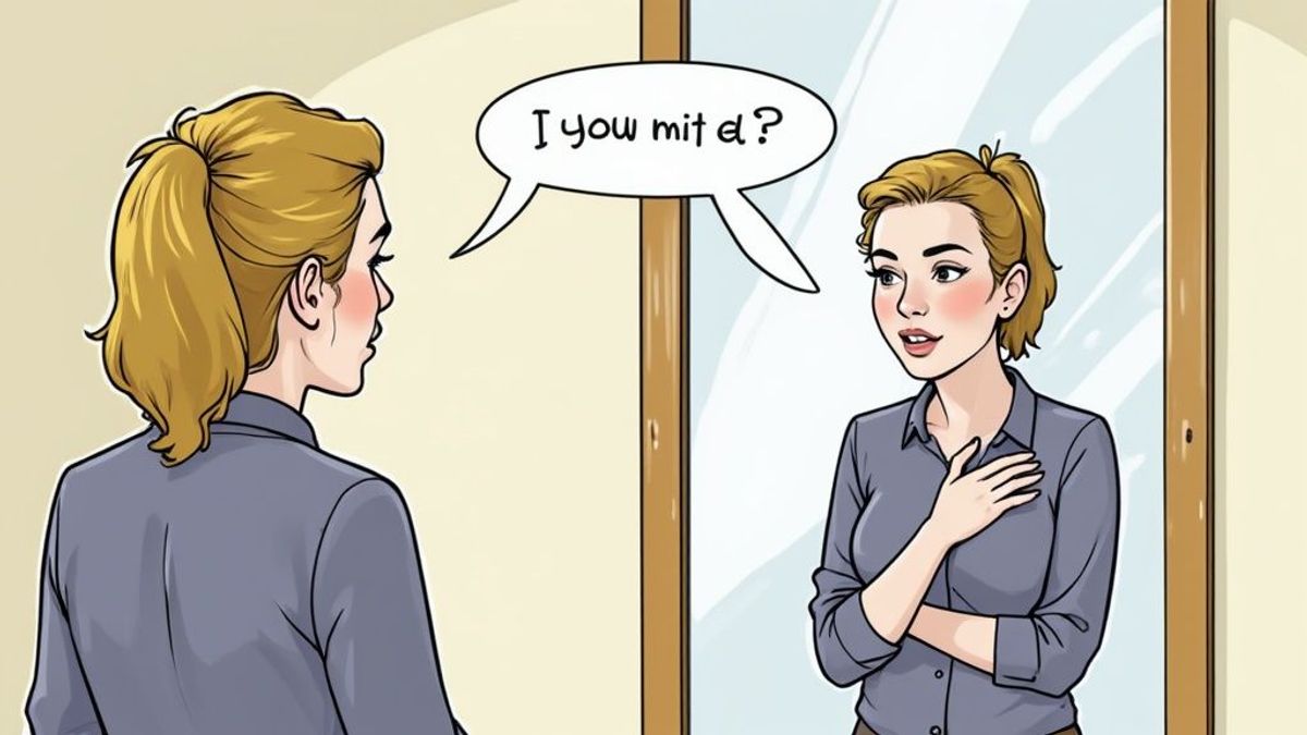 A person confidently participating in a virtual job interview.