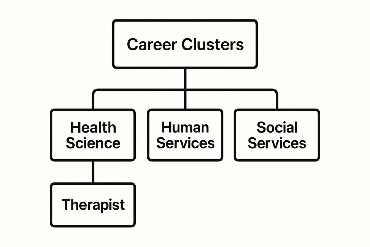 Infographic about what career cluster is a therapist in