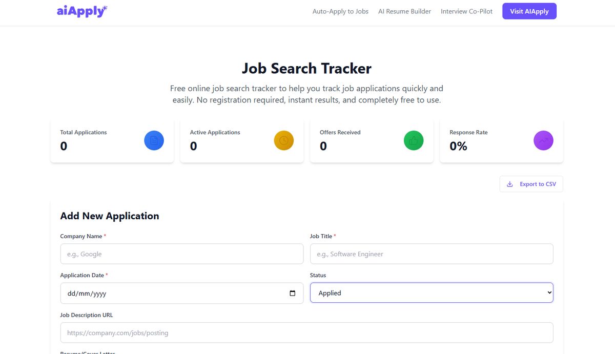 AiApply Job Search Tracker