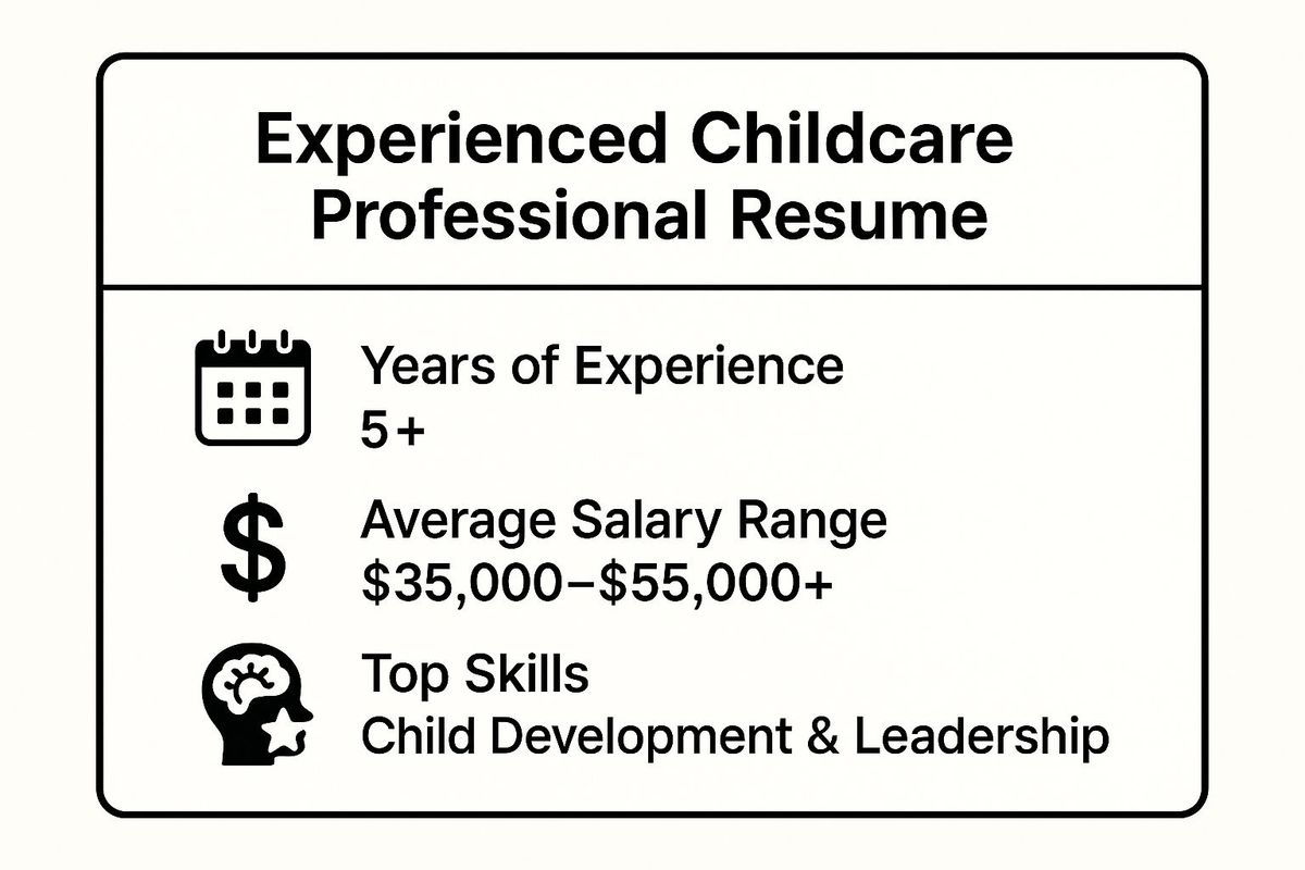 Infographic showing key data about The Experienced Childcare Professional Resume