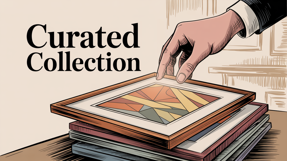 Work curation process showing selection and organization of best portfolio samples