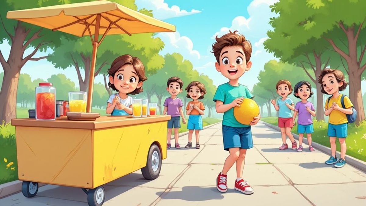 A young person confidently standing with a rake, ready to start a neighborhood service job