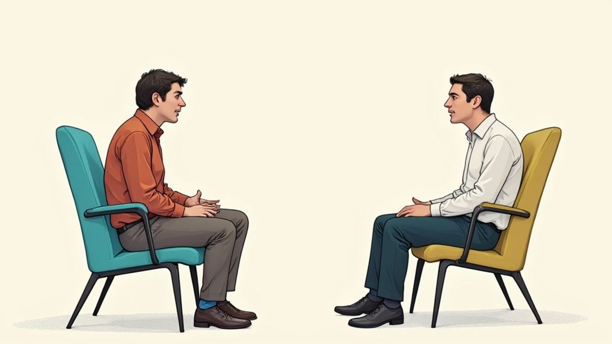 A diverse group of young professionals sitting around a table, engaged in a confident and professional discussion during an interview.