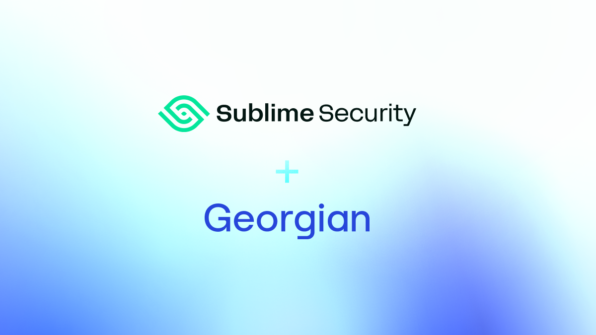 Sublime Security logo and text with a plus sign, then the text Georgian.