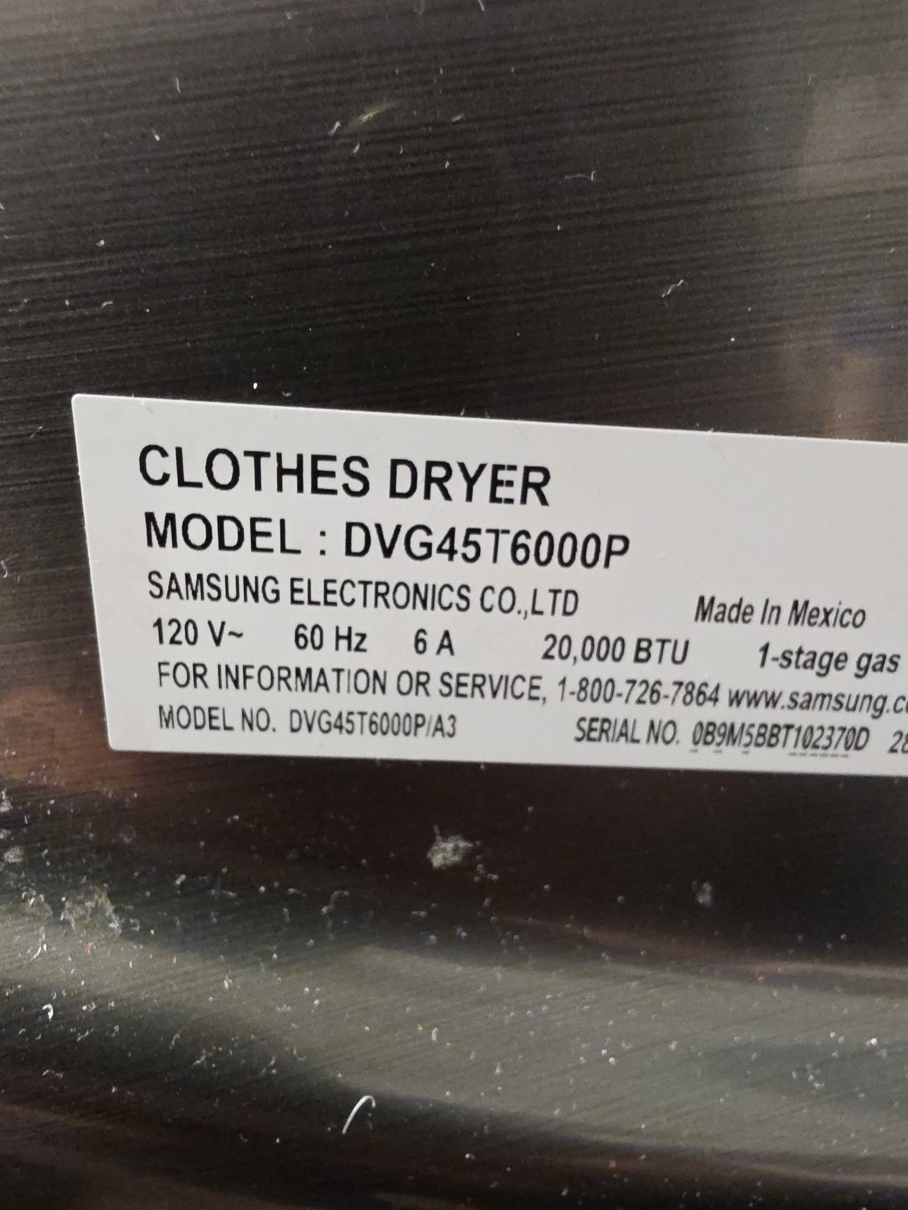 A Samsung Dryer That Smelled Burnt in Pasadena (photo 3)