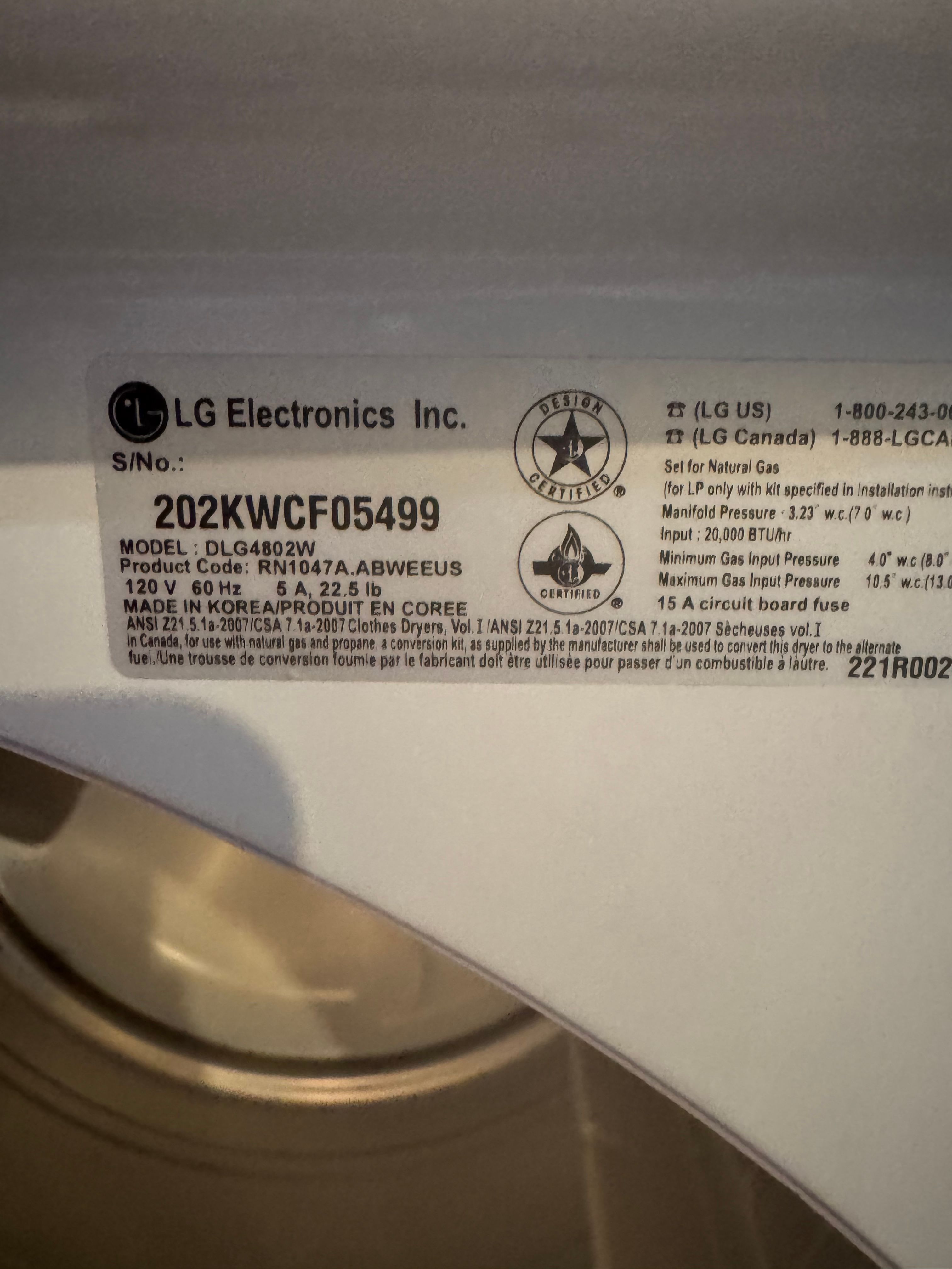 An LG Dryer With a Loose Tumble Baffle in Wheeling (photo 2)