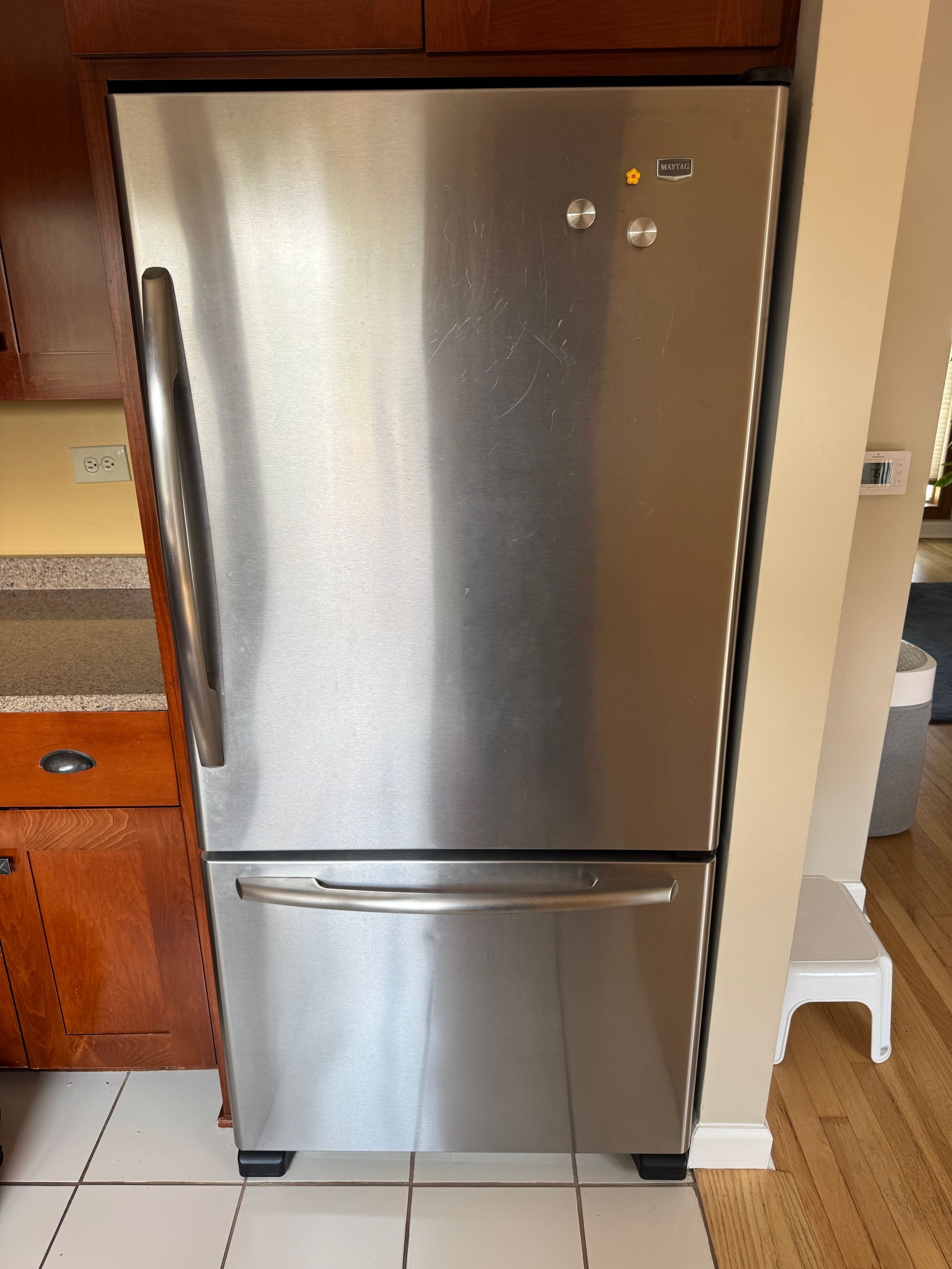 A Maytag Refrigerator Leaking From the Bottom in Palatine (photo 1)