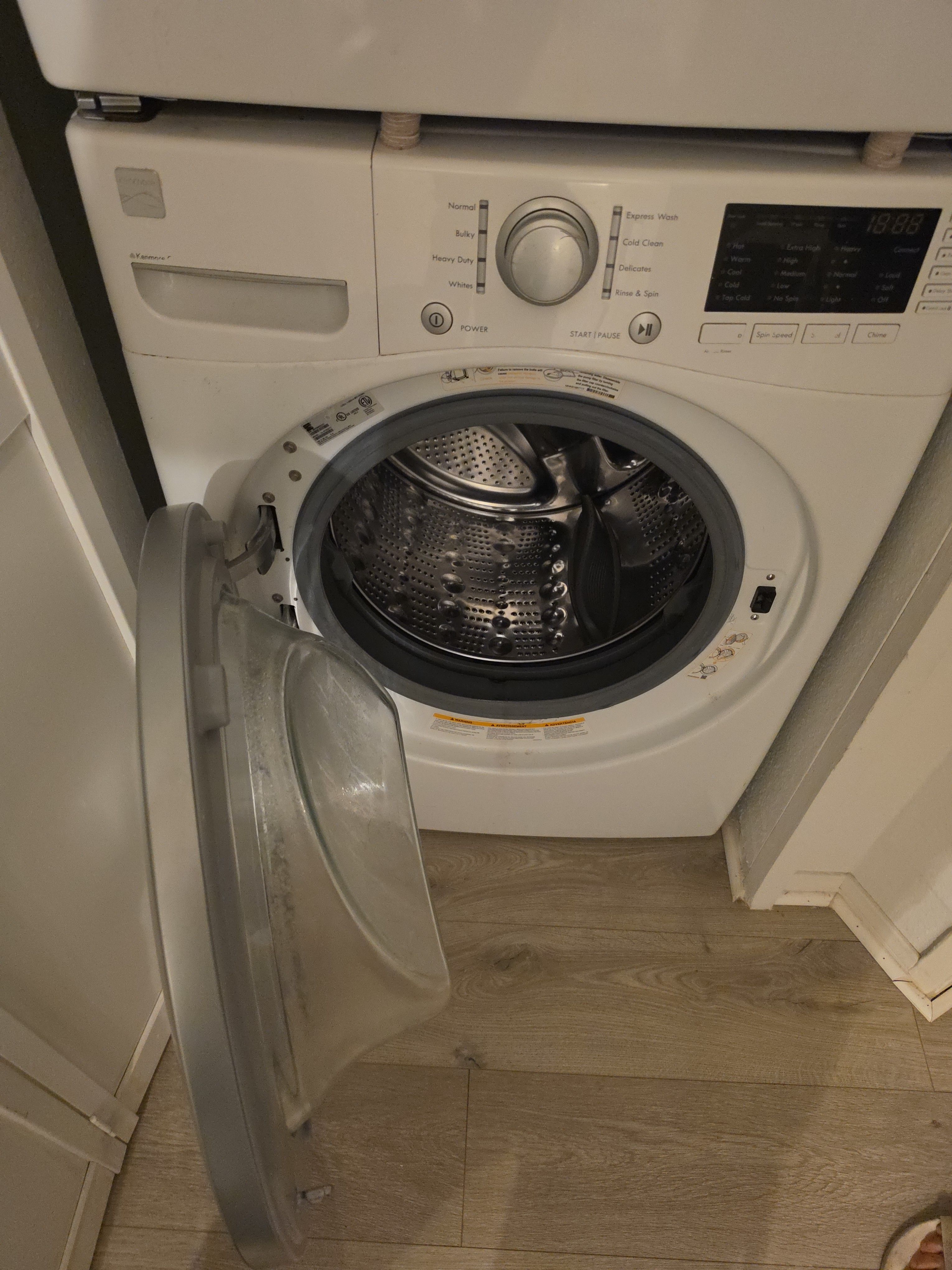 A Kenmore Stackable Washer Leaving a Puddle the Next Day in Pasadena (photo 1)