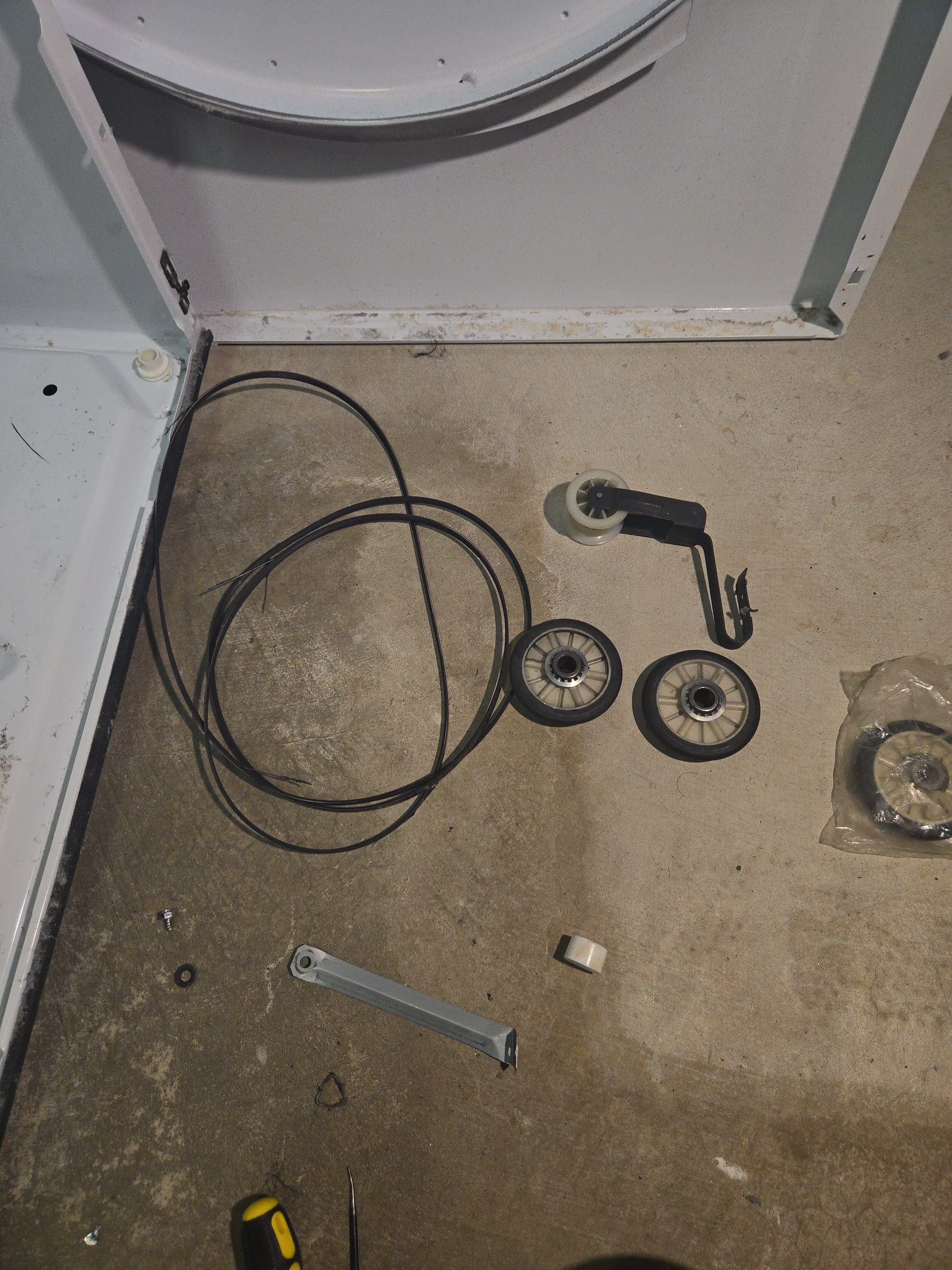 A Noisy Kenmore Dryer Fixed With New Rollers, Idler, and Belt in Centreville (photo 2)