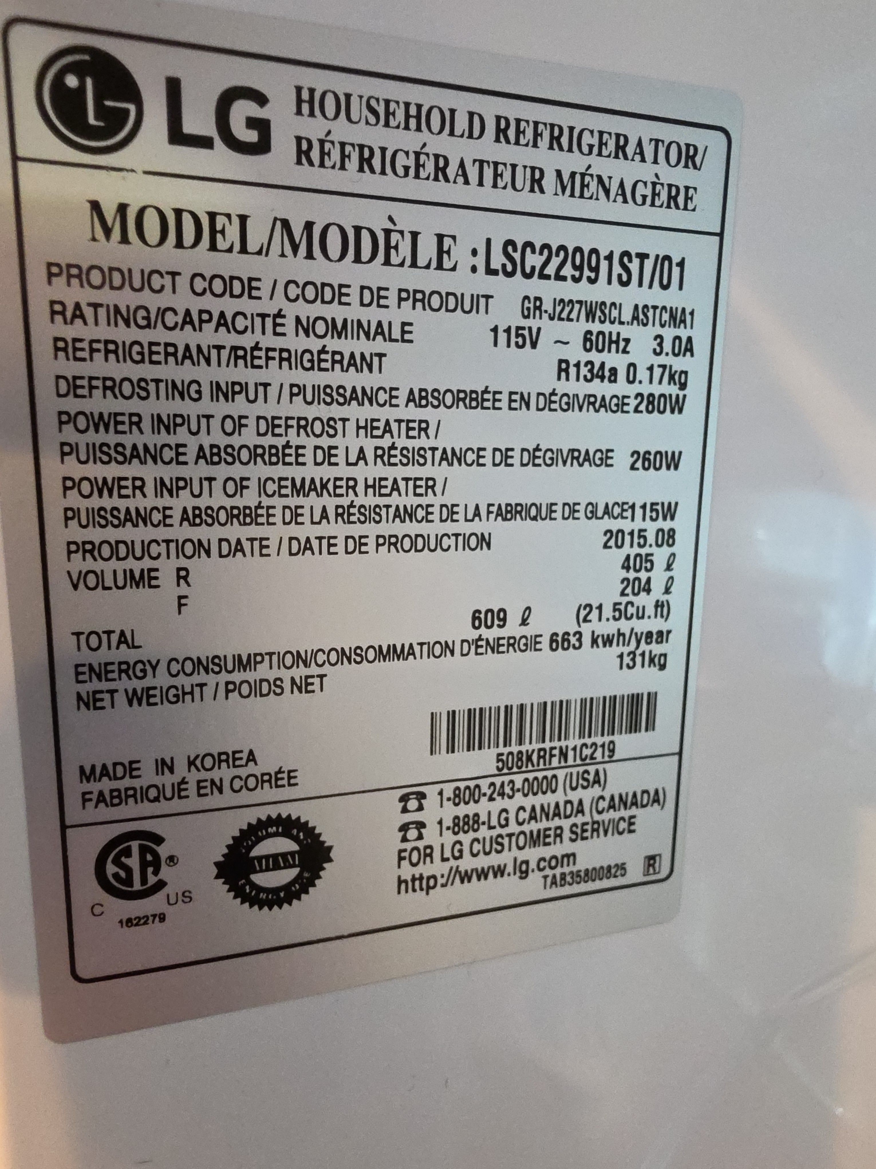 An LG Refrigerator That Stopped Cooling in Pasadena (photo 2)