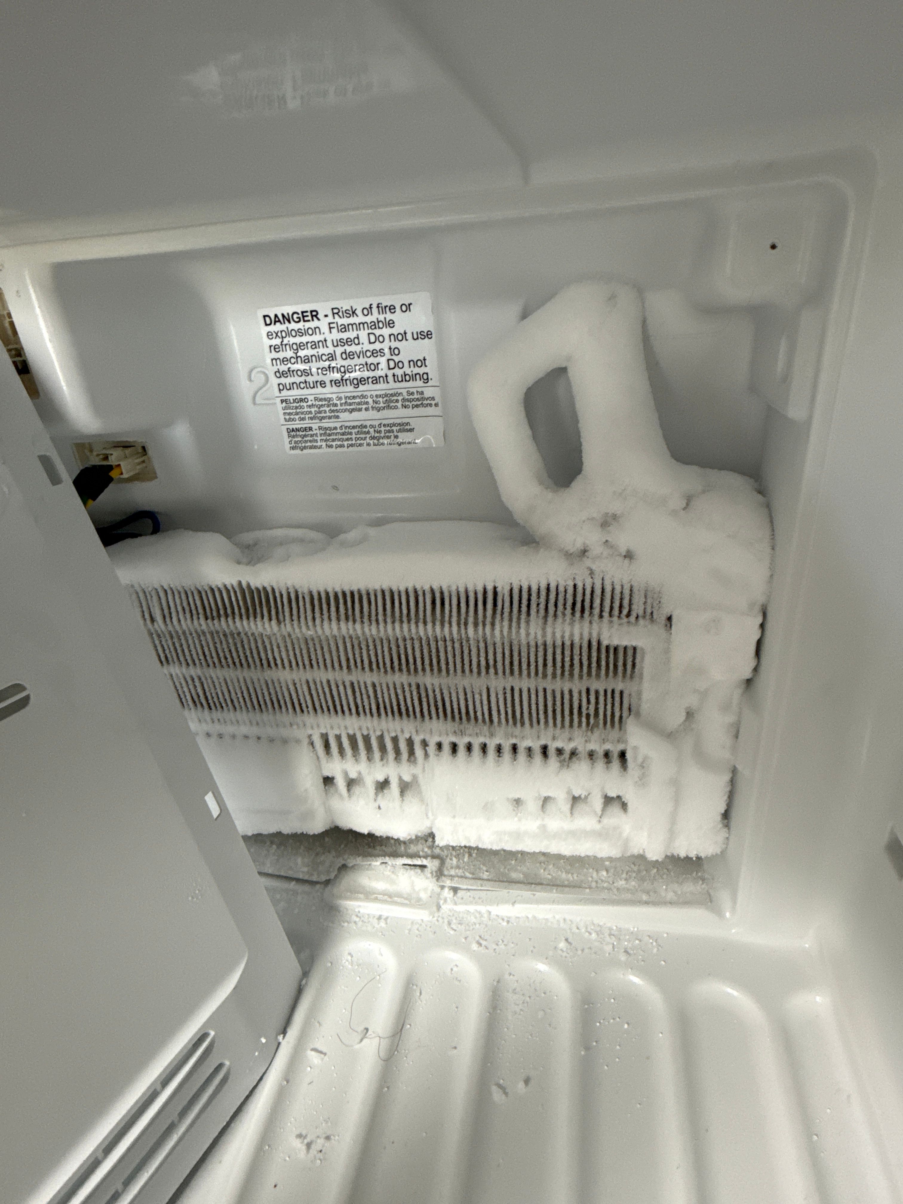 A Frigidaire Refrigerator Not Cooling With an Iced-Over Coil in Chicago (photo 2)