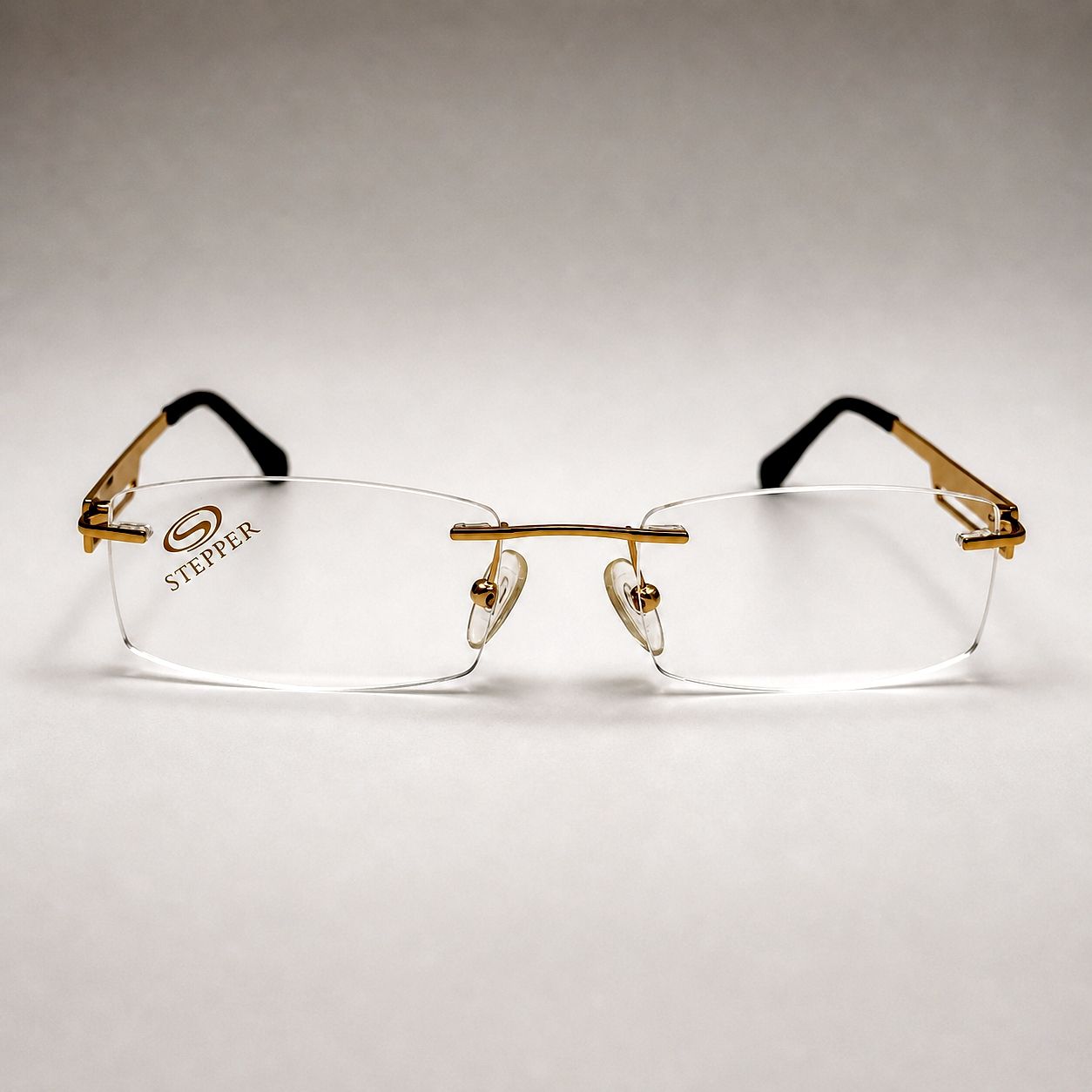 Stepper Classic Rectangular Glasses - Dual Color Silver Black