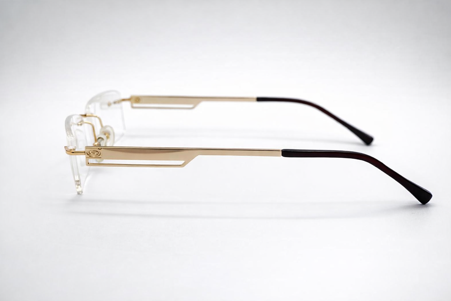 Stepper Classic Rectangular Glasses - Dual Color Silver Black