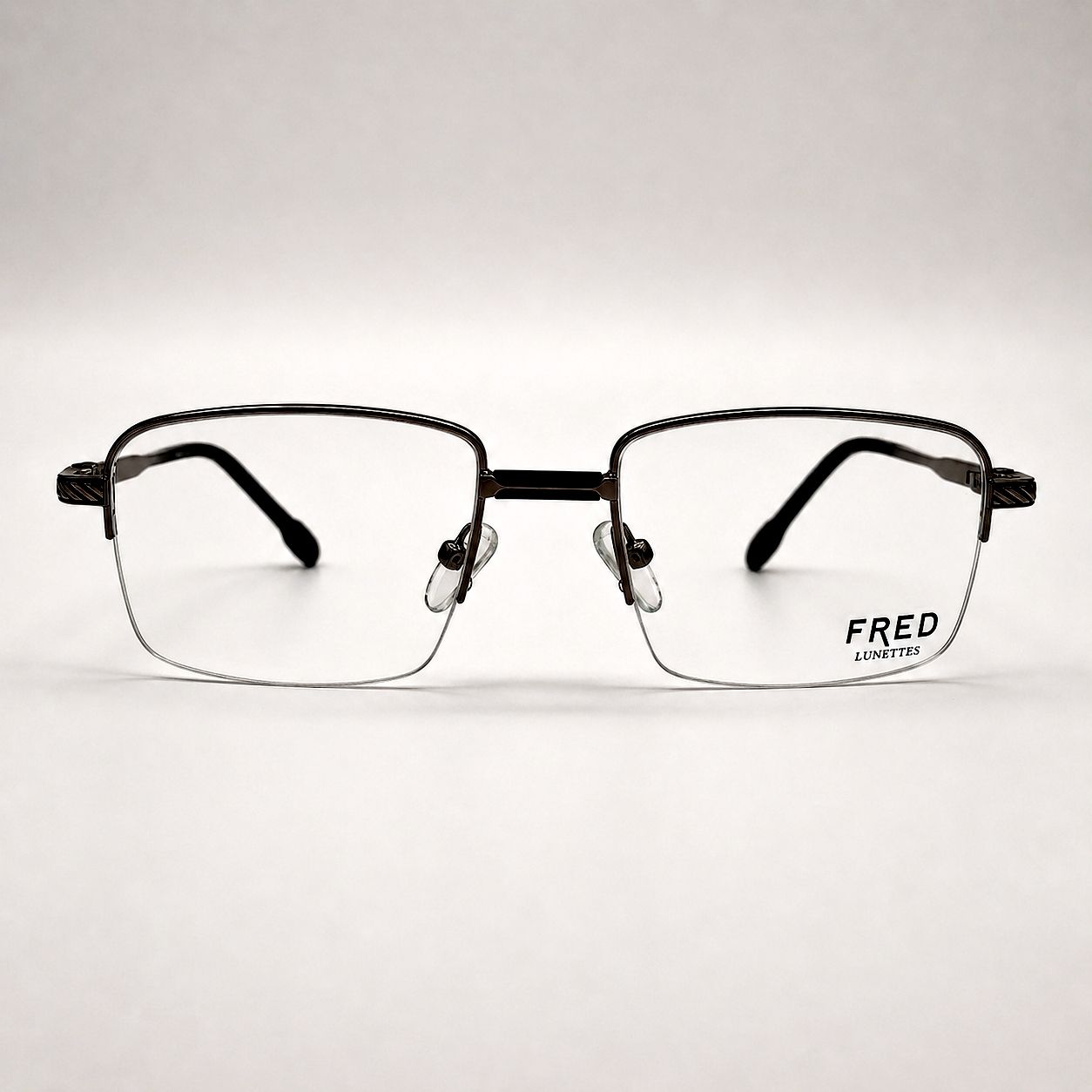 Fred Lunettes Rectangular Glasses - Metal Frame Rimless Black