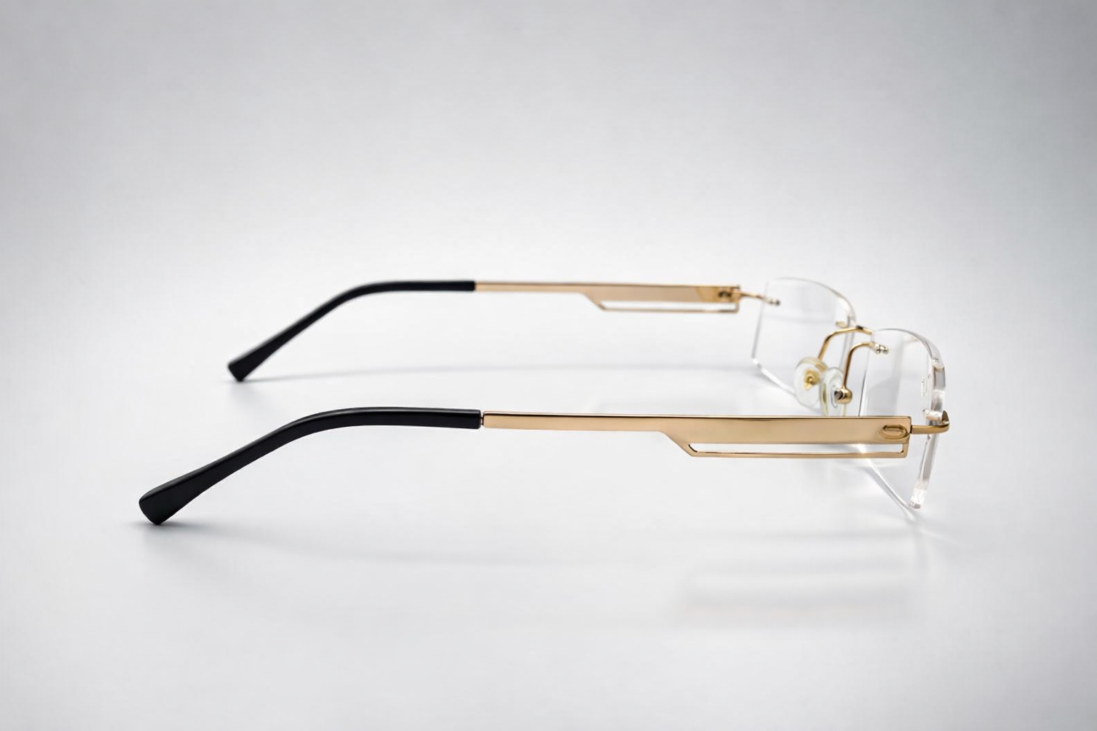 Stepper Classic Rectangular Glasses - Dual Color Silver Black