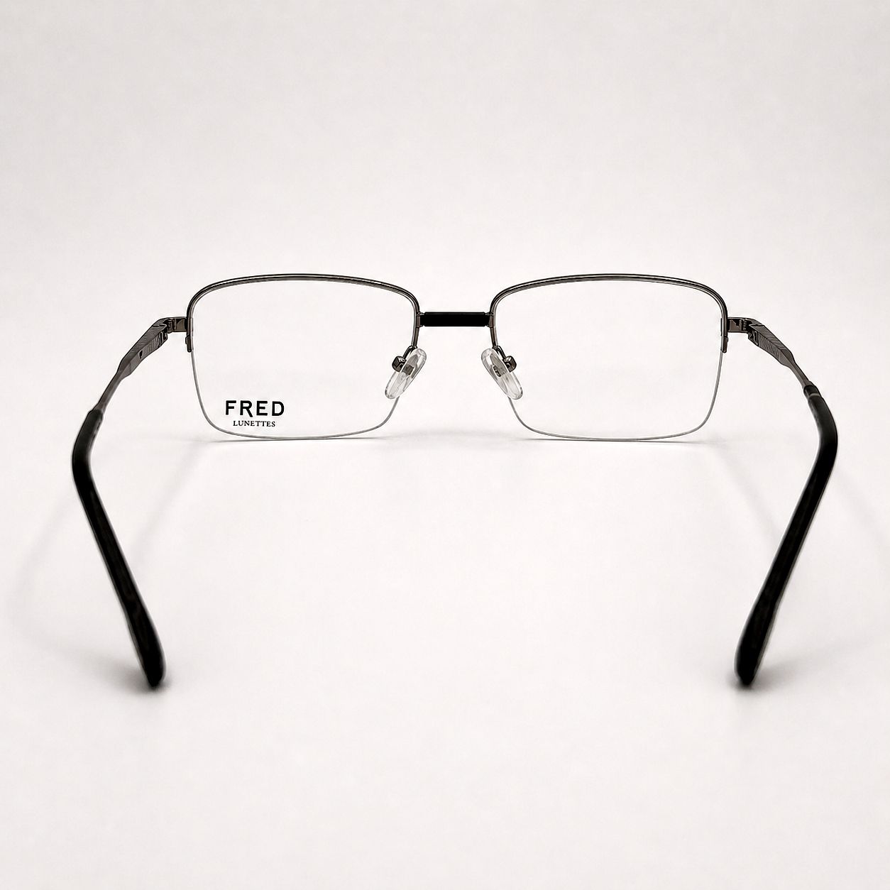Fred Lunettes Rectangular Glasses - Metal Frame Rimless Black