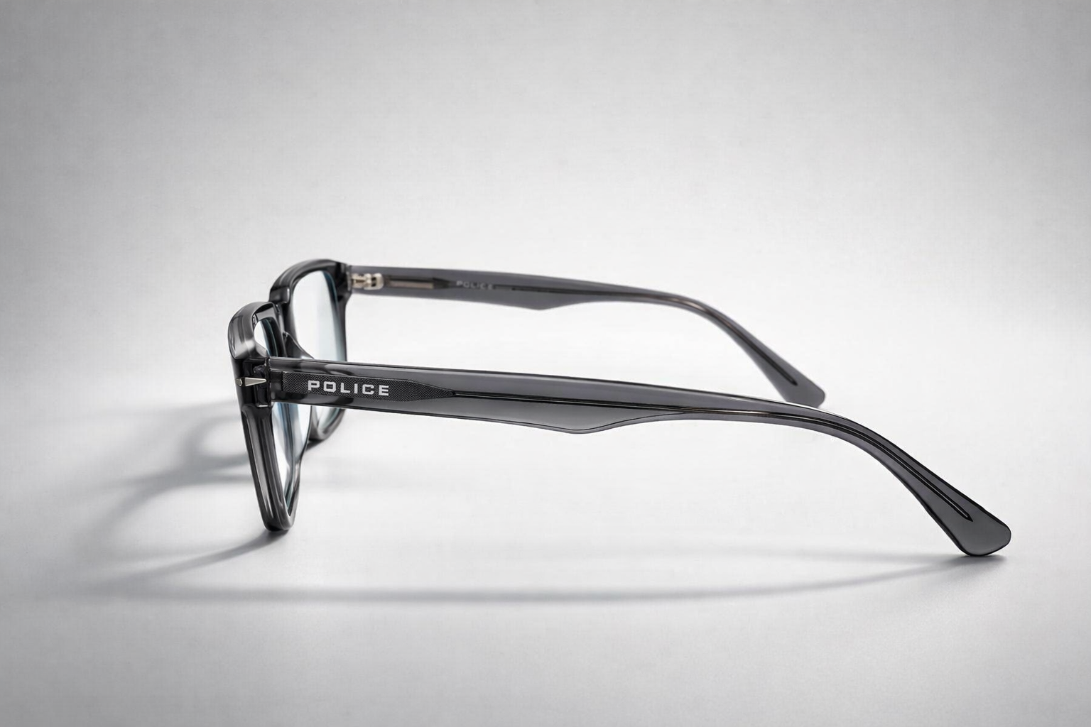 Police Rectangular Glasses - Silver