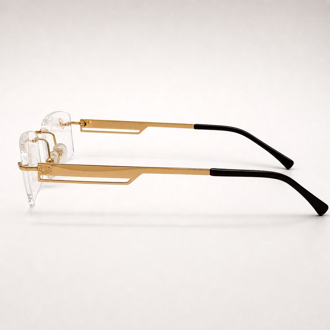 Stepper Classic Rectangular Glasses - Dual Color Silver Black