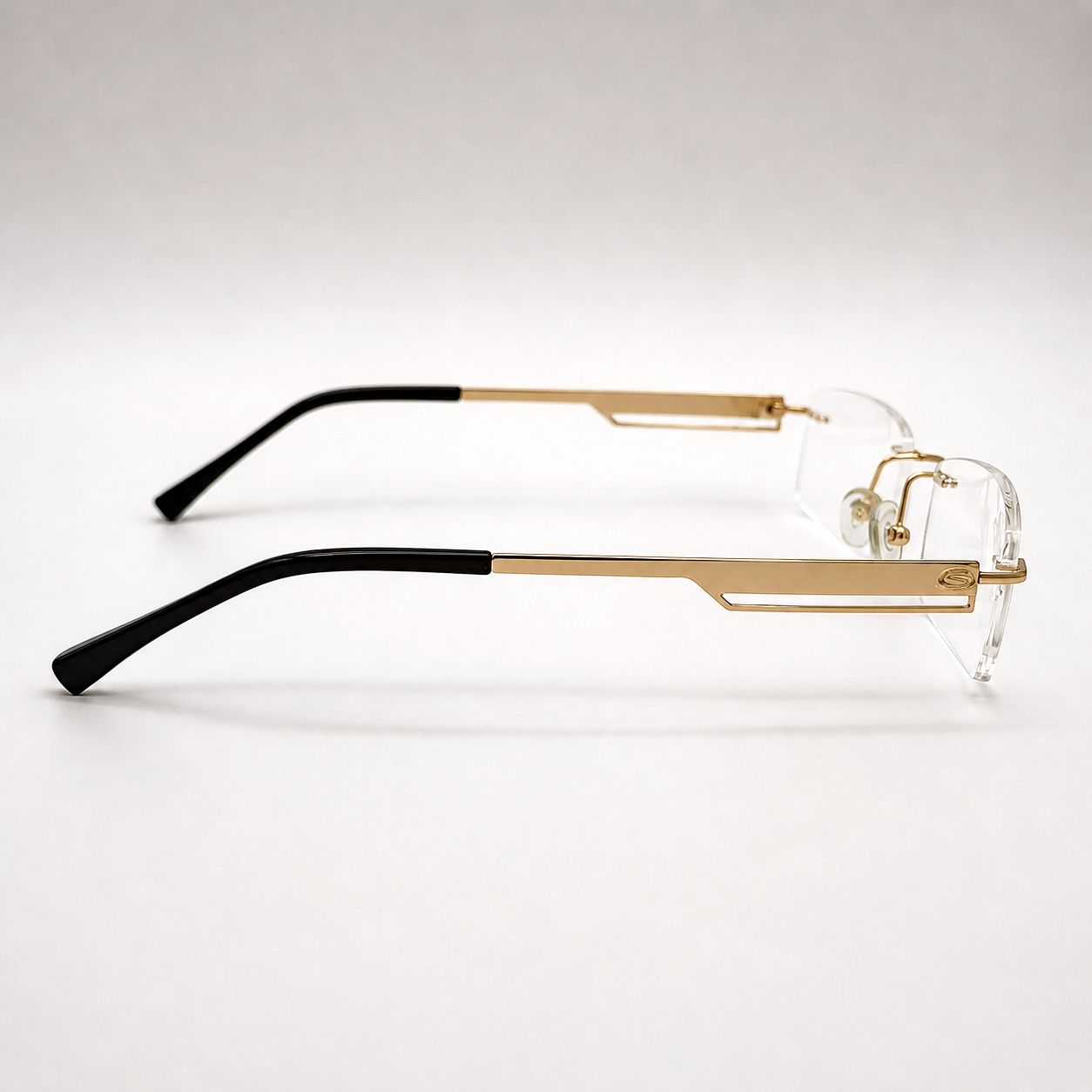 Stepper Classic Rectangular Glasses - Dual Color Silver Black