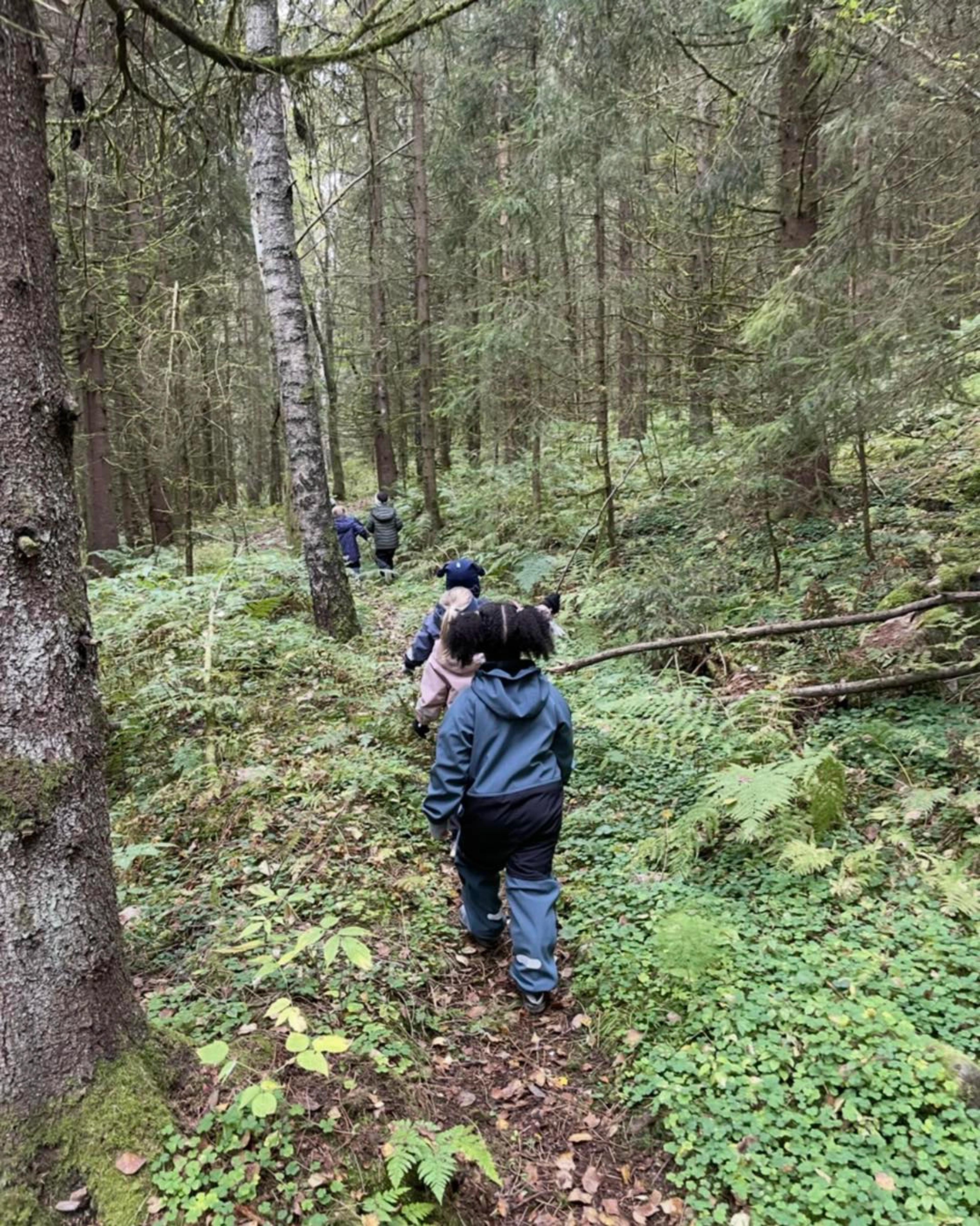 Barn på tur i Espira Snurrefjellet 