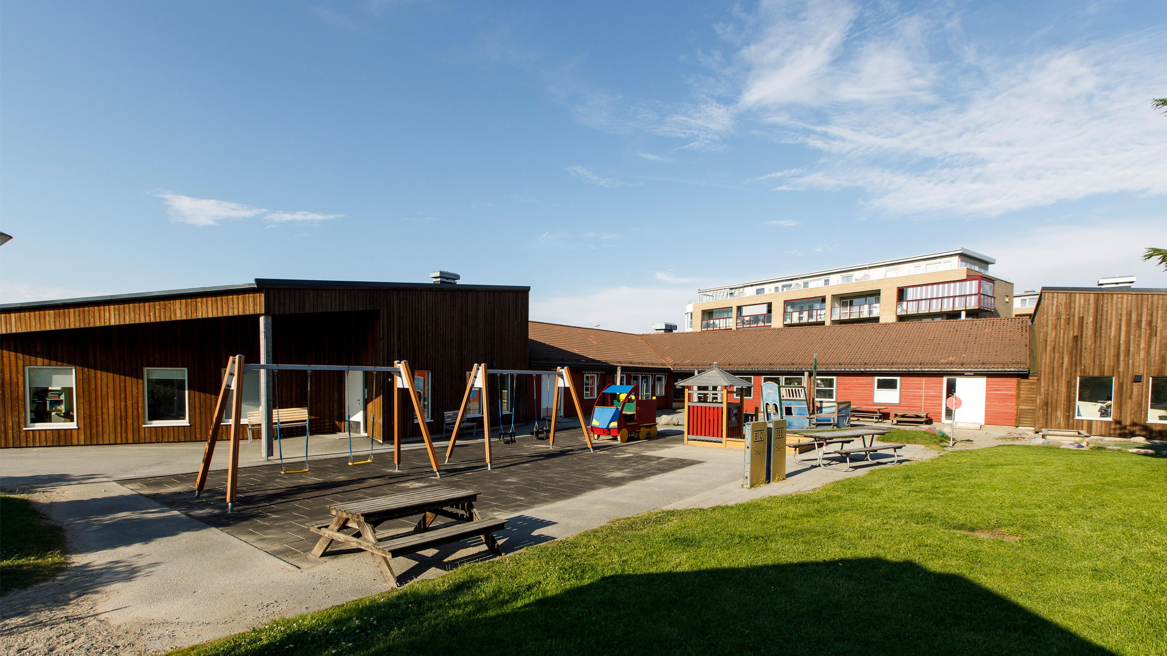 Utsiden av Espira Lura barnehage i Sandnes kommune