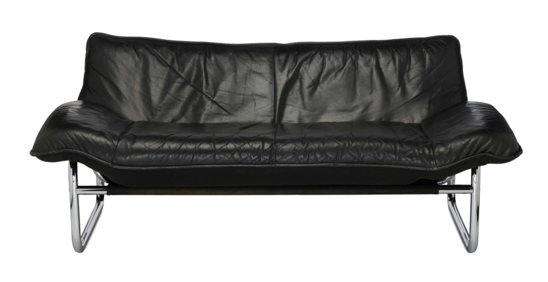 Johan Bertil Häggström, Leather Two-Seater Sofa, 1970s