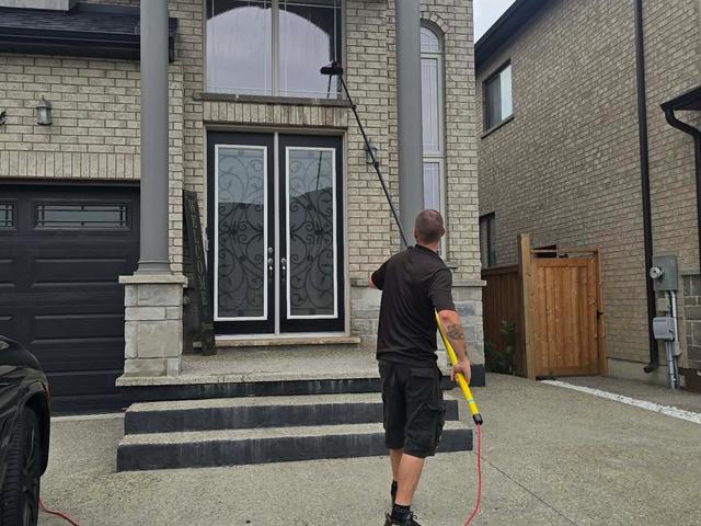 Multi-story residential pure water window cleaning, streak-free finish