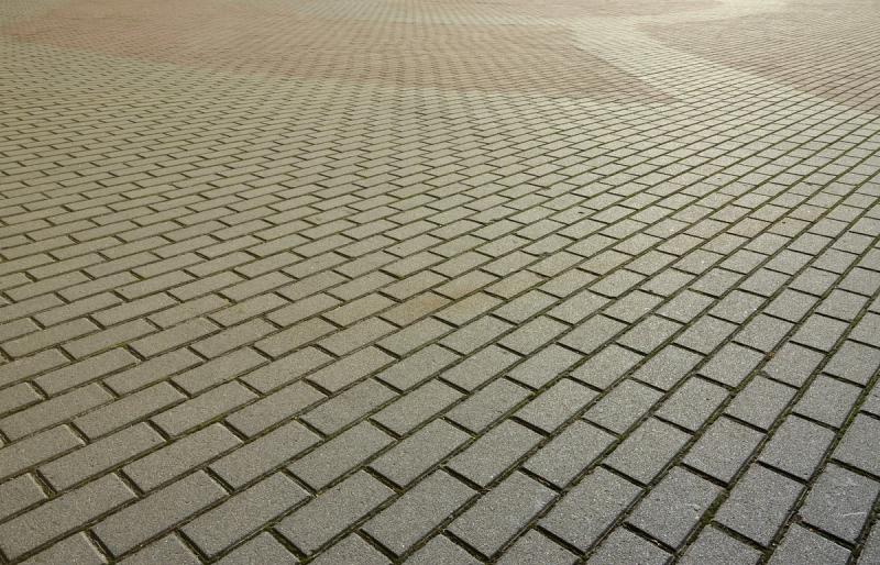 Herringbone interlock paver driveway before sealing, Niagara