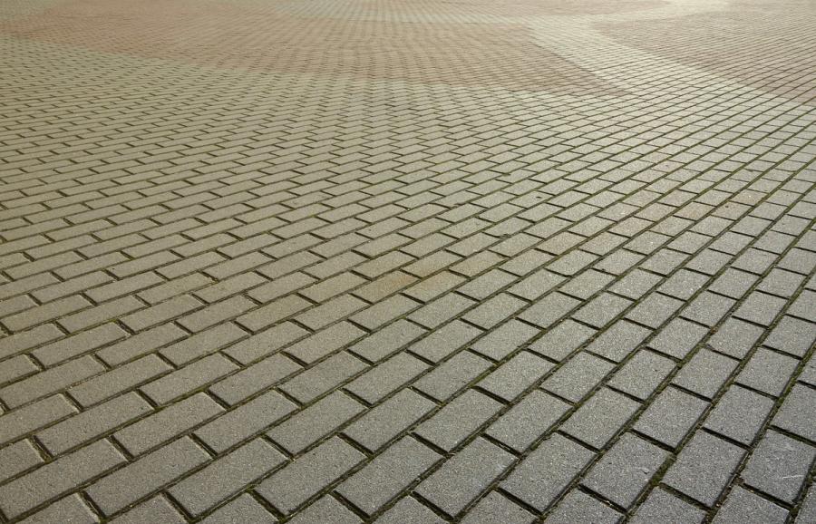 Herringbone interlock paver driveway before sealing, Niagara
