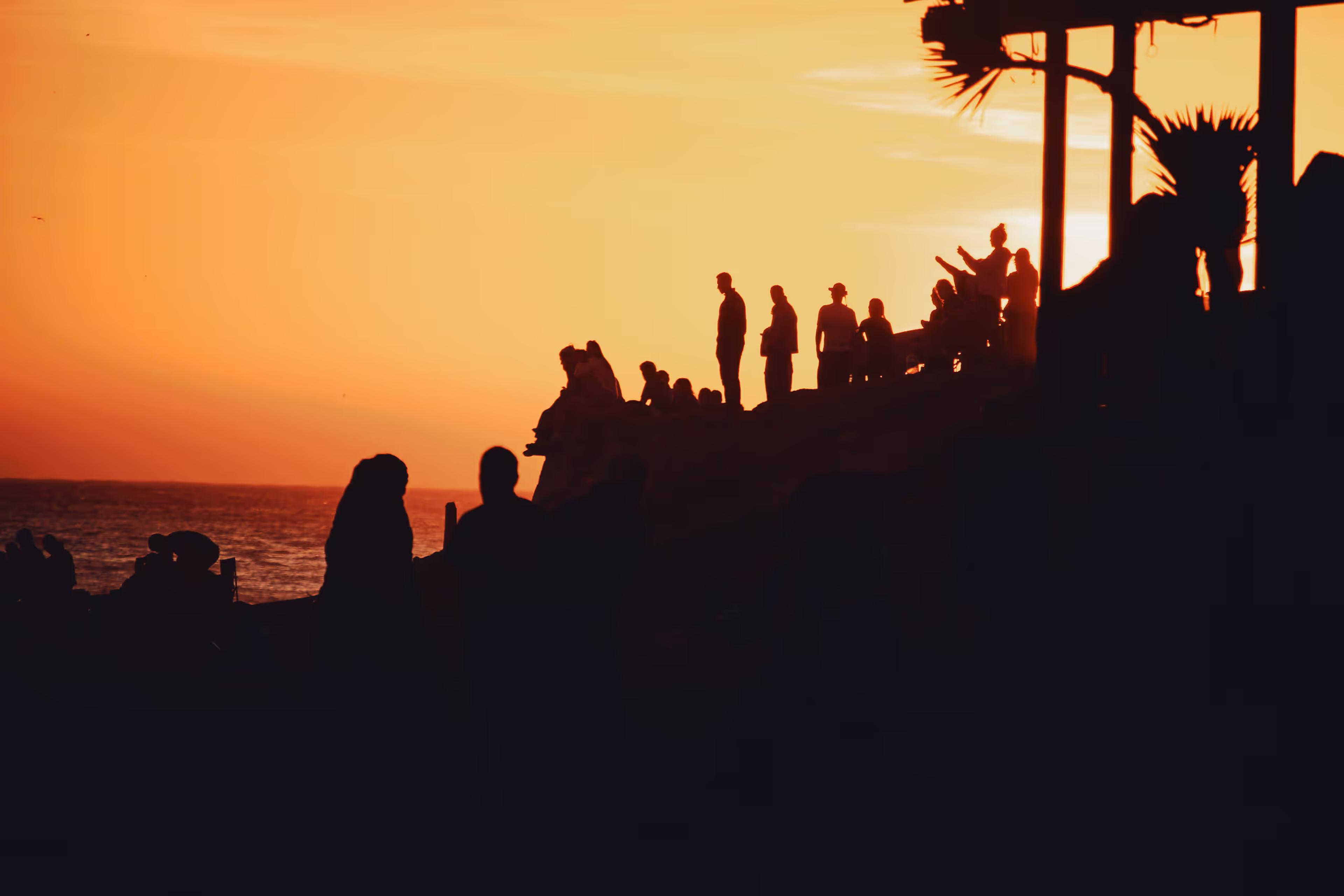 People taking sun