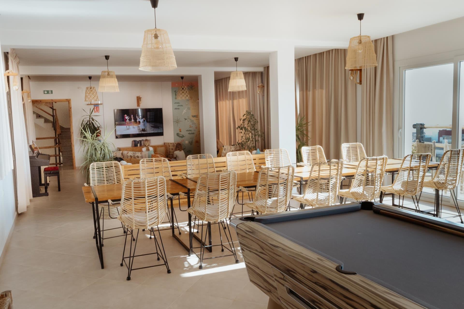 Living space at the Sea Me Smile surf house