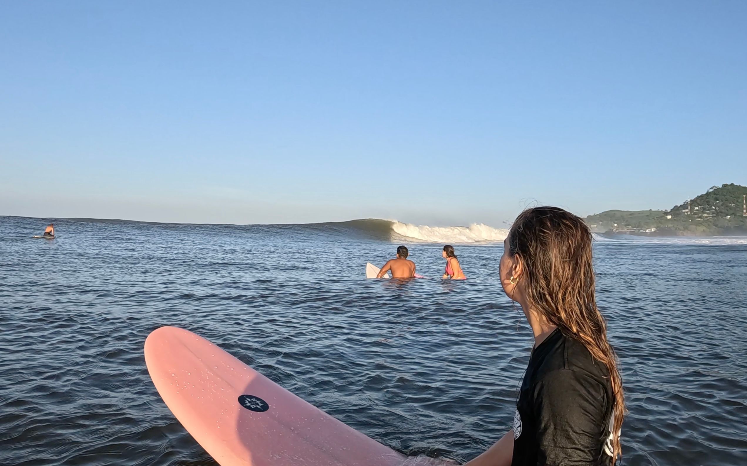 Diana watching the wave sin the line-up